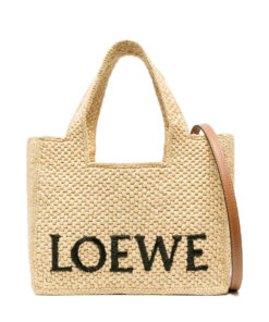 Mini Raffia Font Tote Bag