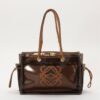 PVC and Leather Tote Bag - Brown