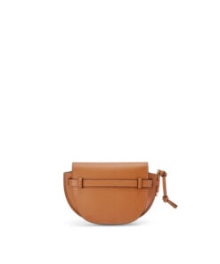 ual Mini Leather Crossbody Bag - Tan