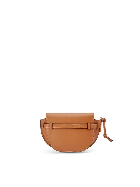 ual Mini Leather Crossbody Bag - Tan