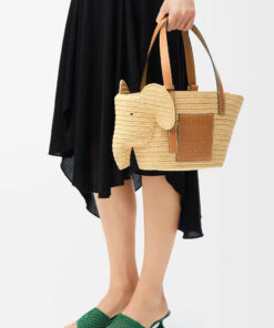 Small Elephant Raffia Basket