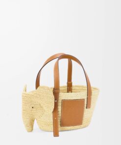 Small Elephant Raffia Basket