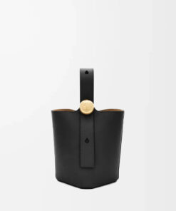 Mini Pebble Bucket Bag - Black