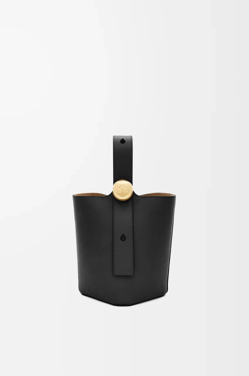 Mini Pebble Bucket Bag - Black