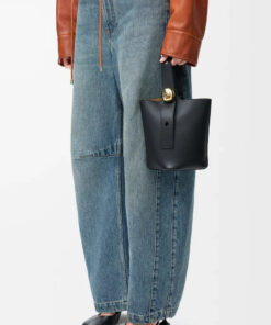 Mini Pebble Bucket Bag - Black