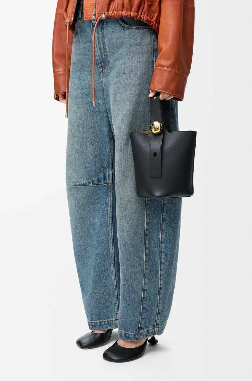 Mini Pebble Bucket Bag - Black