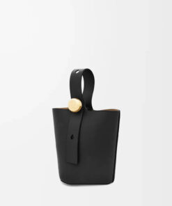 Mini Pebble Bucket Bag - Black