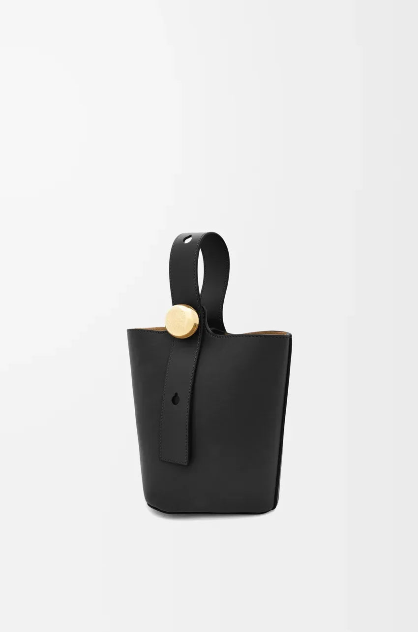 Mini Pebble Bucket Bag - Black
