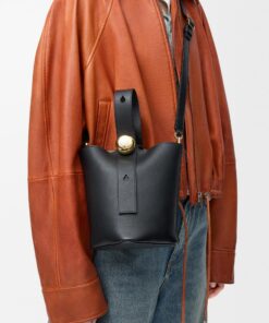 Mini Pebble Bucket Bag - Black