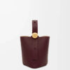 Mini Pebble Bucket Bag - Dark Burgundy