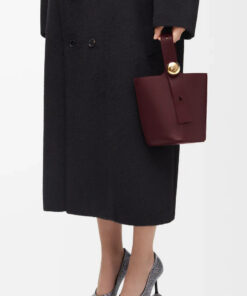 Mini Pebble Bucket Bag - Dark Burgundy