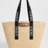 Fold Raffia Shopper Bag Black