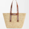 Fold Raffia Shopper Bag Tan