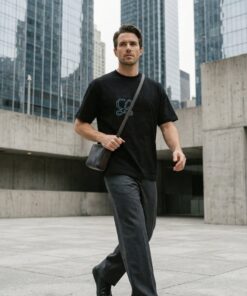 Embossed Graphic Heavyweight Tee – Black