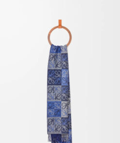 Wool Cashmere Scarf Blue
