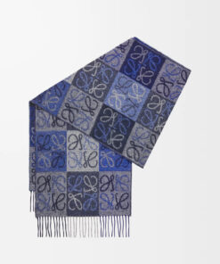 Wool Cashmere Scarf Blue