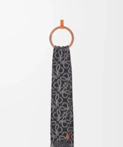 Alpaca Wool Blend Scarf Black/grey