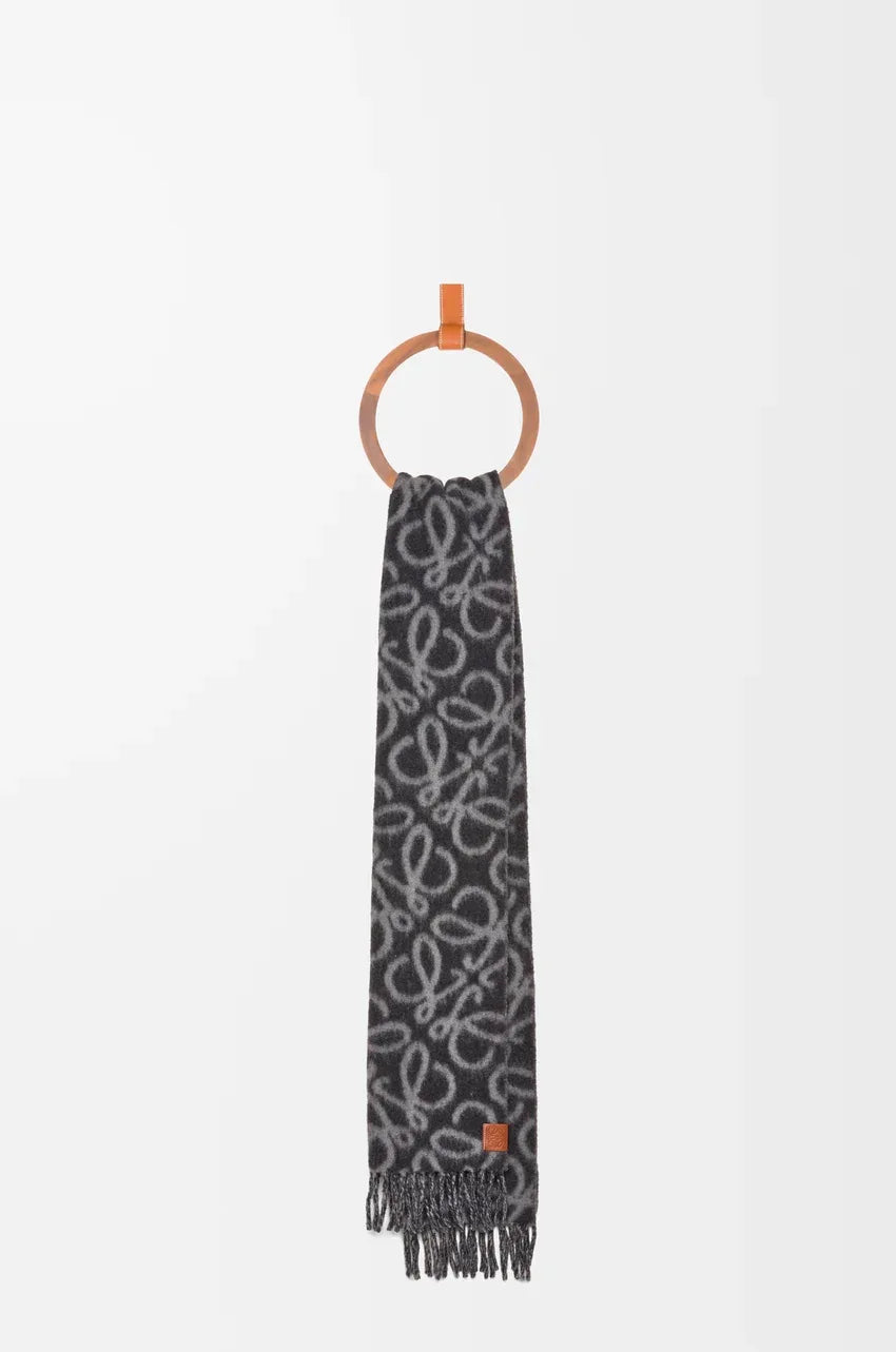 Alpaca Wool Blend Scarf Black/grey