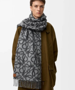 Alpaca Wool Blend Scarf Black/grey