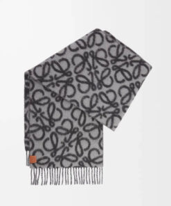 Alpaca Wool Blend Scarf Black/grey