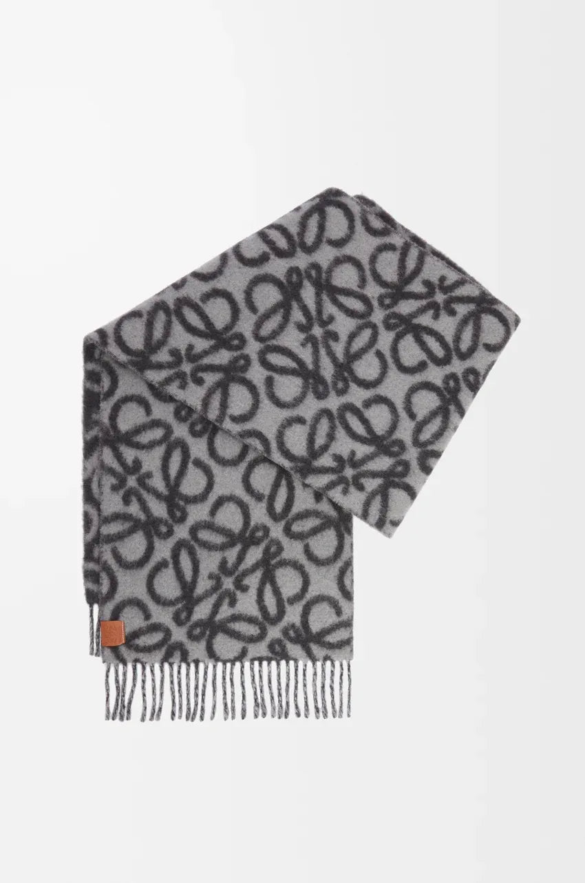 Alpaca Wool Blend Scarf Black/grey