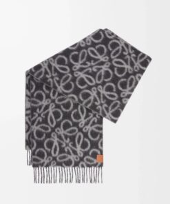 Alpaca Wool Blend Scarf Black/grey