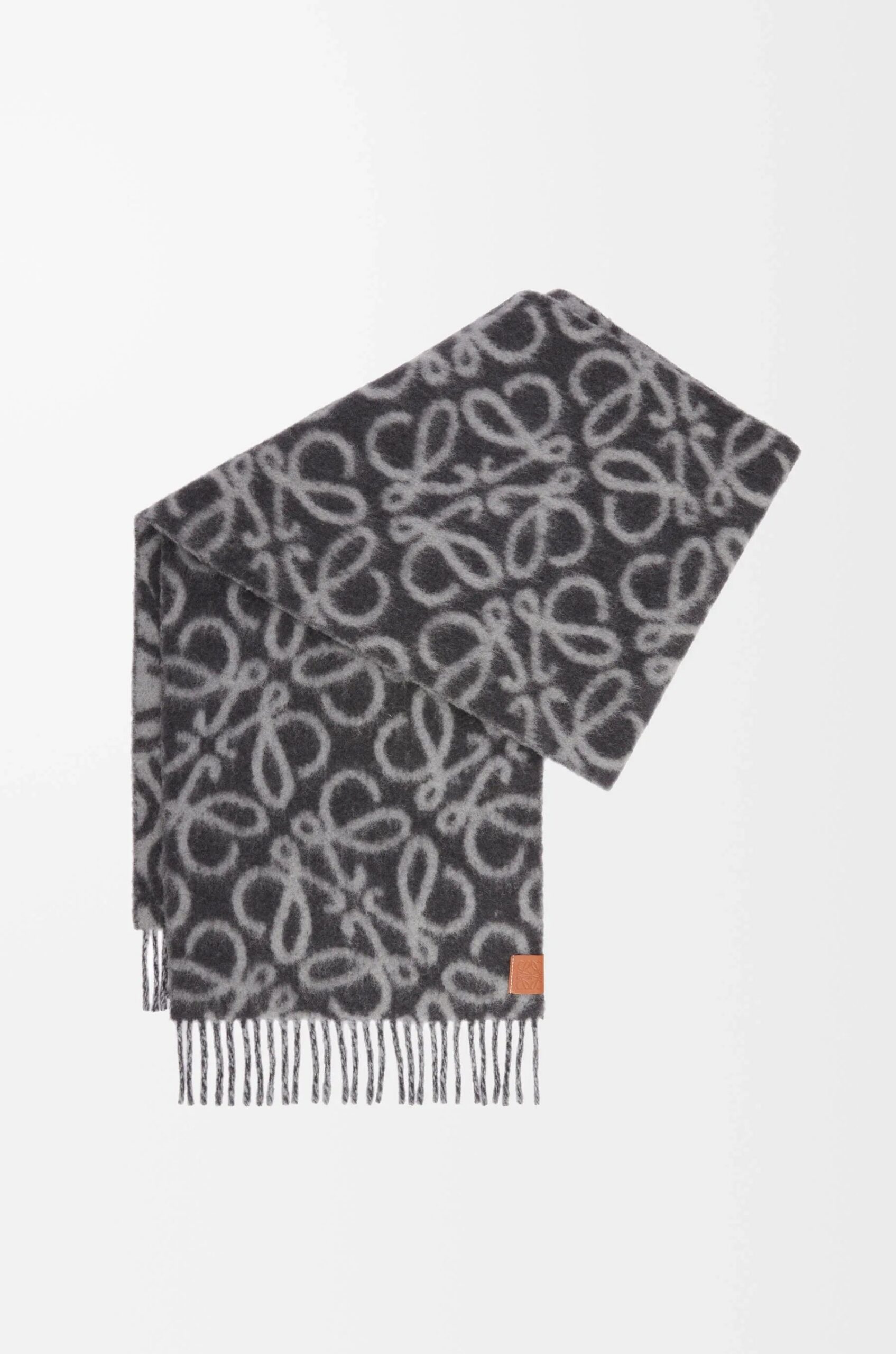 Alpaca Wool Blend Scarf Black/grey
