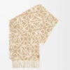 Alpaca Wool Blend Scarf Beige/white