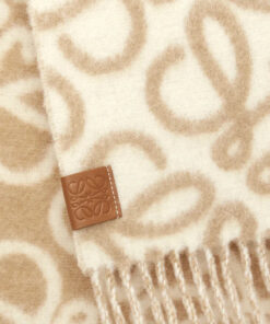 Alpaca Wool Blend Scarf Beige/white