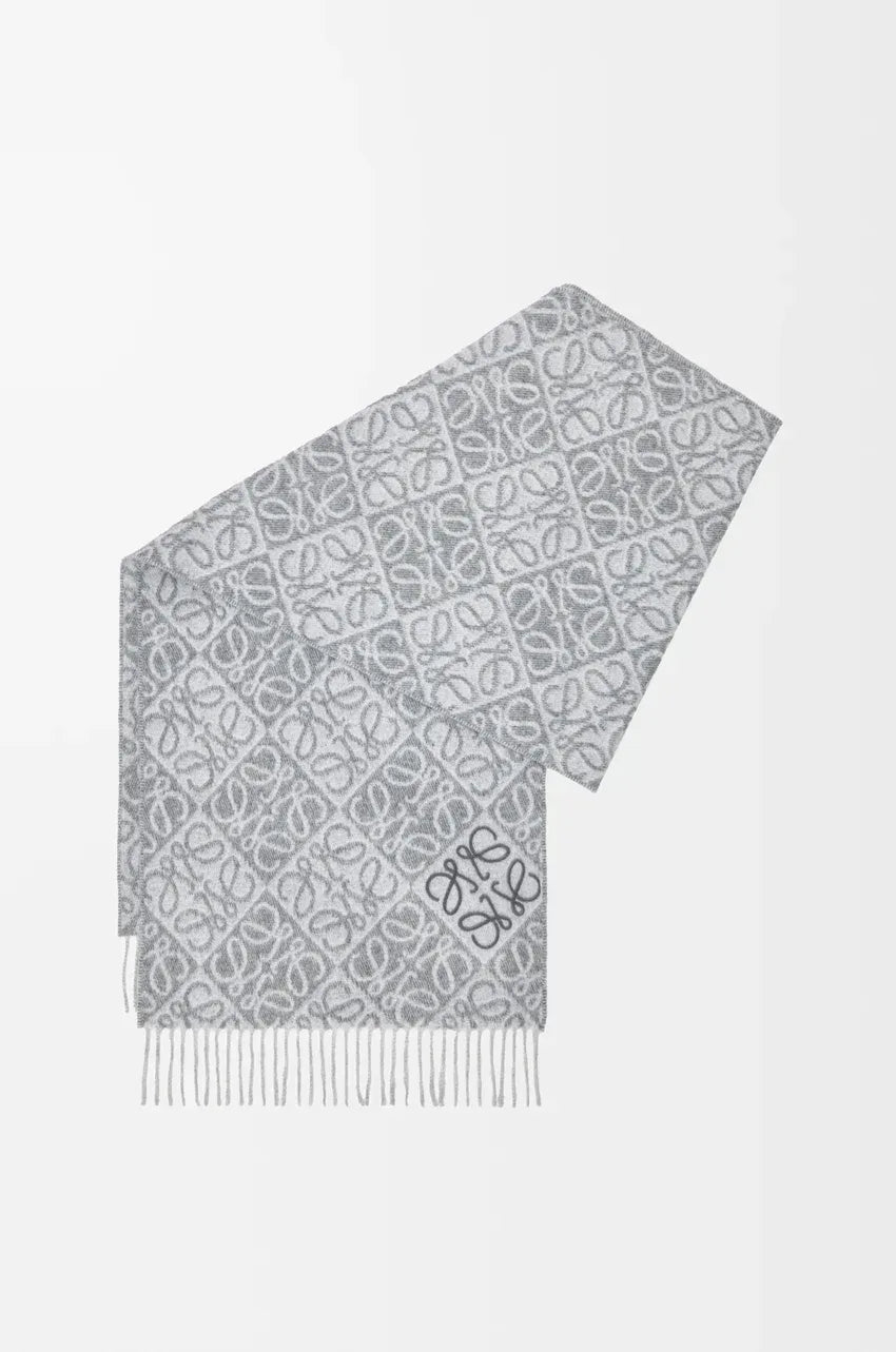 Wool Cashmere Scarf Grey