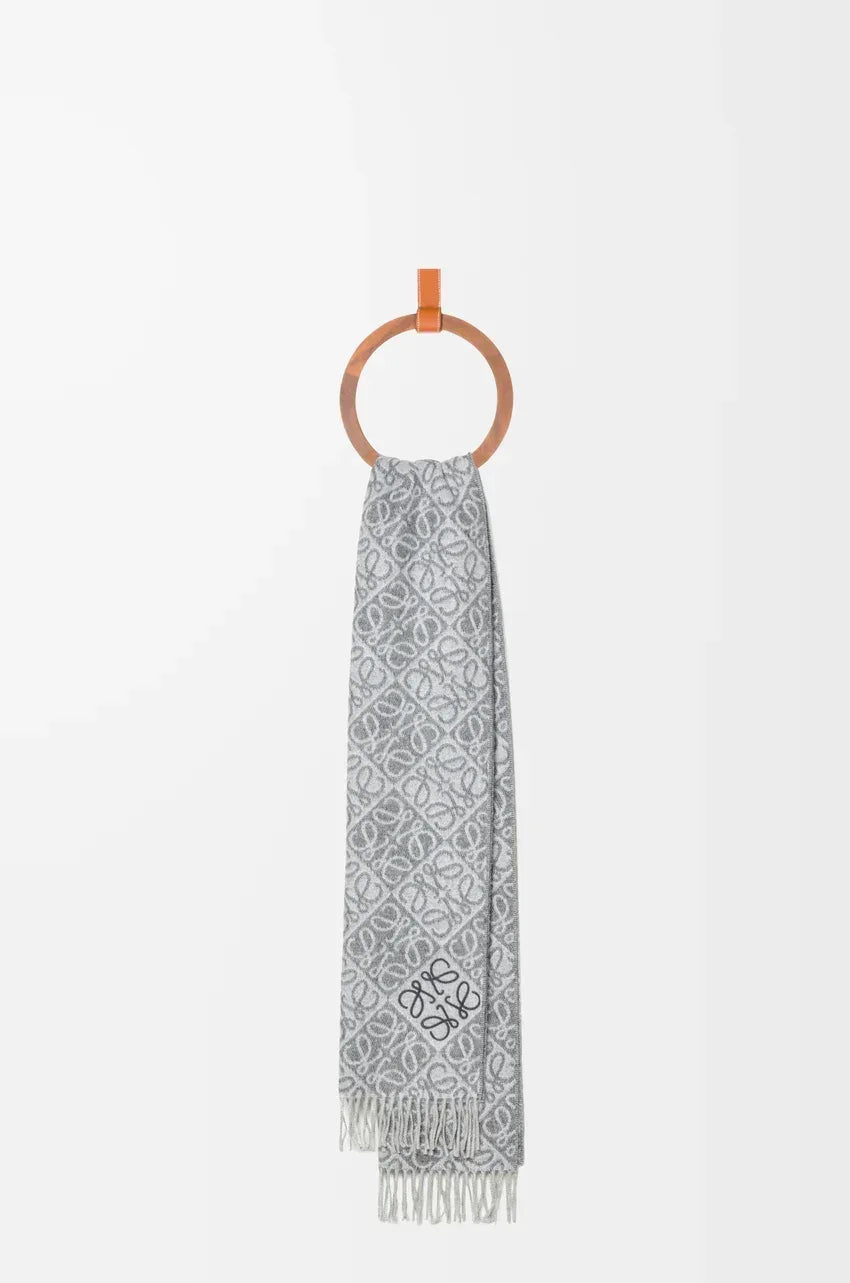 Wool Cashmere Scarf Grey