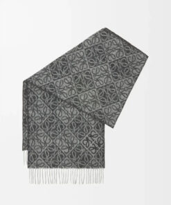 Wool Cashmere Scarf Dark Grey
