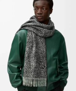 Wool Cashmere Scarf Dark Grey