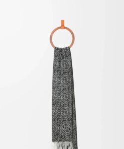 Wool Cashmere Scarf Dark Grey