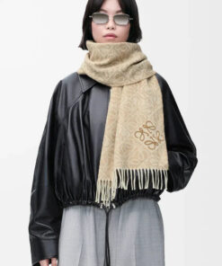 Wool Cashmere Scarf Beige