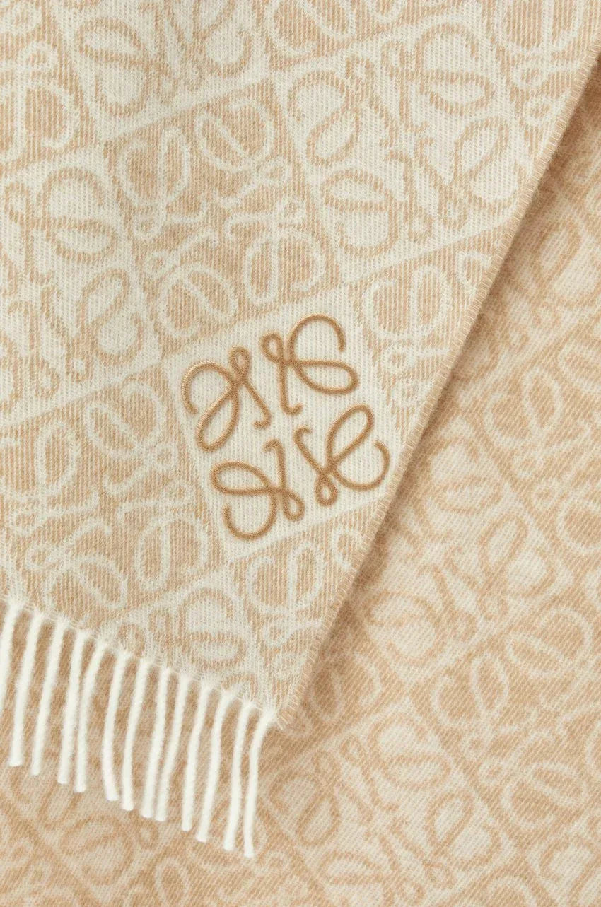 Wool Cashmere Scarf Beige