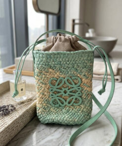 Square Palm Pocket Bag - Natural/Green