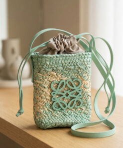 Square Palm Pocket Bag - Natural/Green