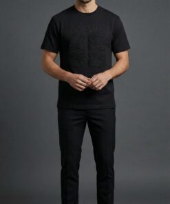 Embossed Graphic Heavyweight Tee – Black