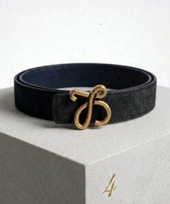 Reversible Bombé Leather Belt - Black