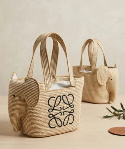 Elephant Raffia Basket - Beige