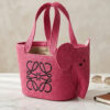 Elephant Raffia Basket - Pink