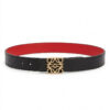 Reversible Smooth Leather Belt - Black/red/gold