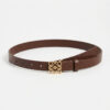 Reversible Smooth Leather Belt - Brown/gold
