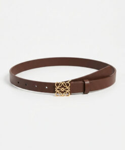 Reversible Smooth Leather Belt - Brown/gold