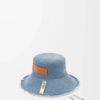 Frayed Denim Fisherman Hat - Blue