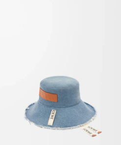 Frayed Denim Fisherman Hat - Blue