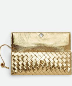 Leather Clutch Gold