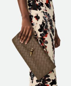 Leather Clutch Pinecone