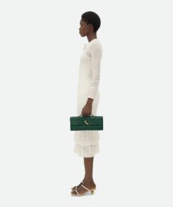 Leather Clutch Emerald green